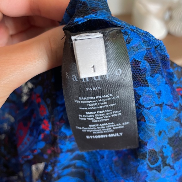 🧵Sandro Benate Printed Lace Top NWOT - Picture 4 of 5